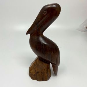 Unique n Novel Wood Pelican Bird Sculpture Figurine 7 Inches Tall Ironwood?